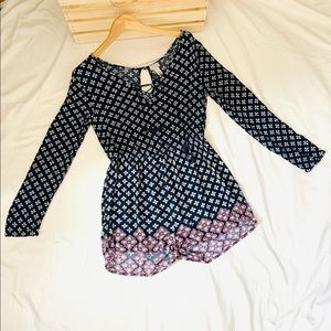 Cape Juby Short Long Sleeve Romper Navy Size S